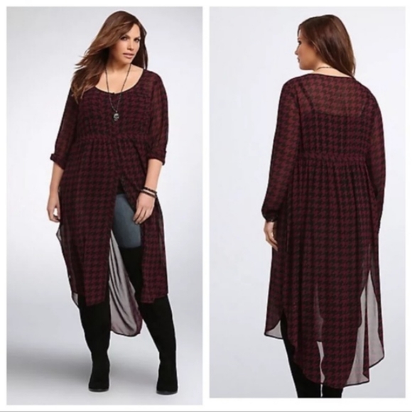 torrid Dresses & Skirts - TORRID Square Up Plaid sheer maxi dress NWOT sz 0X